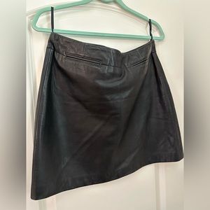 DKNY 90s Black Leather Mini Skirt Sz 10 Sexy